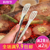 食品夹子不锈钢304面包夹牛排烤肉夹家用厨房油炸商用食物烧烤夹