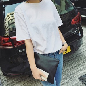 白色短袖T恤女宽松2018夏季新款韩版简约休闲百搭纯棉学生上衣服女装T恤