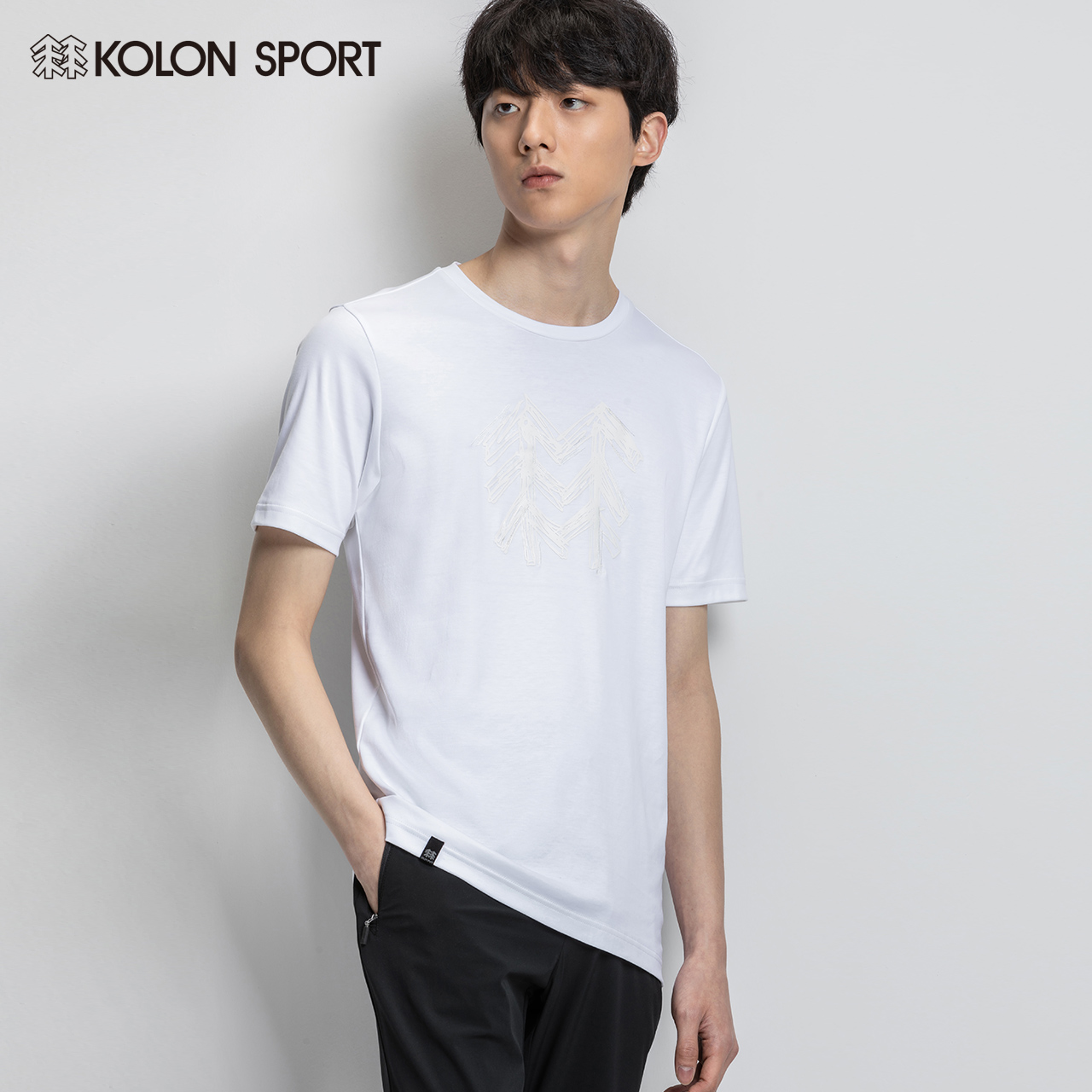 KOLONSPORT可隆T恤男2019夏季新款韩版大LOGO休闲运动半袖上衣潮