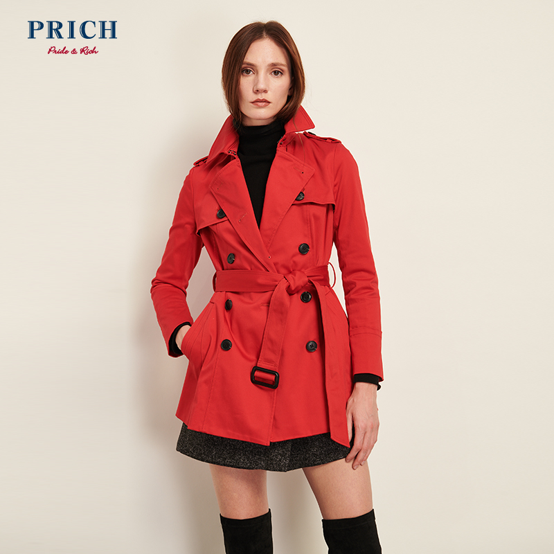 PRICH女士风衣中长款韩版新款宽松休闲薄款外套PRJT88862N
