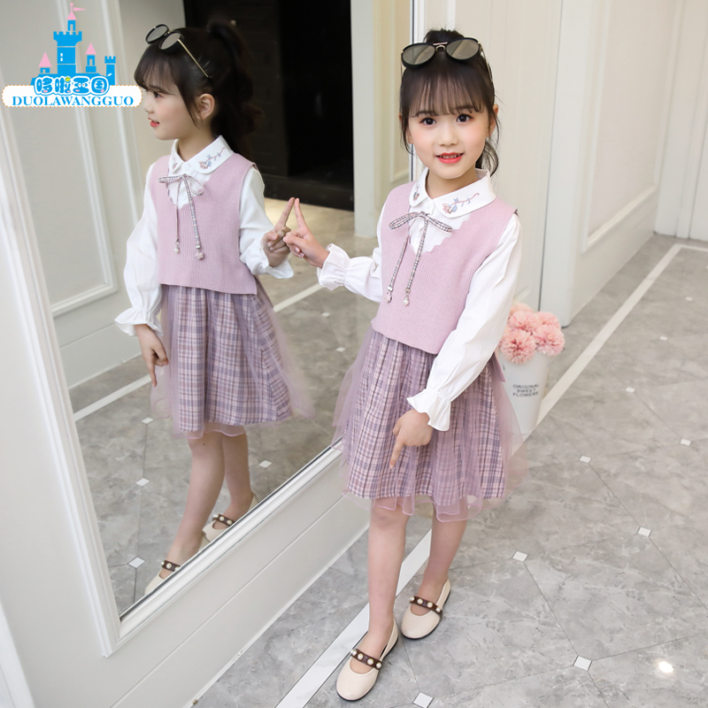 女童套装春秋洋气2019新款韩版中大童儿童春装连衣裙超洋气时髦潮