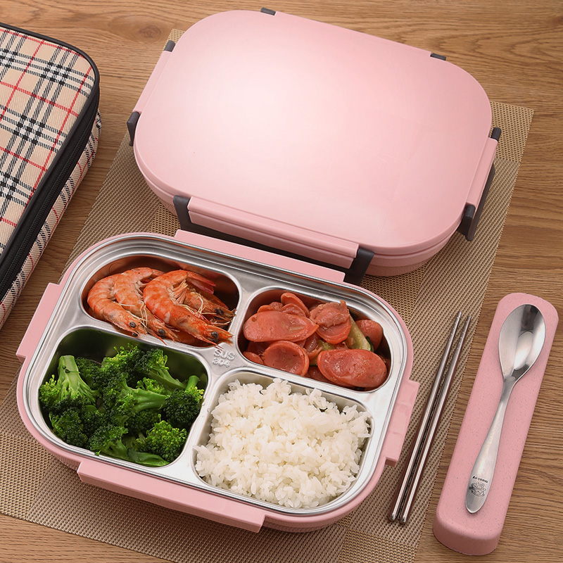 不锈钢保温饭盒女小学生午餐盒套装上班族分格儿童便当盒1人便携