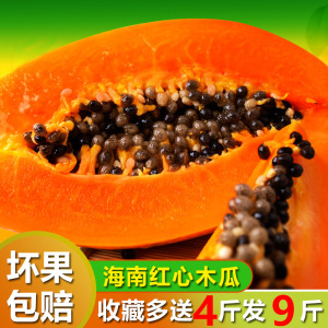 【送4斤发9斤】海南红心冰糖木瓜新鲜树冬瓜应季水果特产批发包邮木瓜新鲜