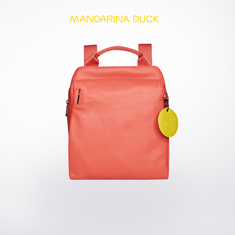 Mandarina duck/意大利鸳鸯欧美时尚潮流牛皮双肩背包耐脏耐划痕