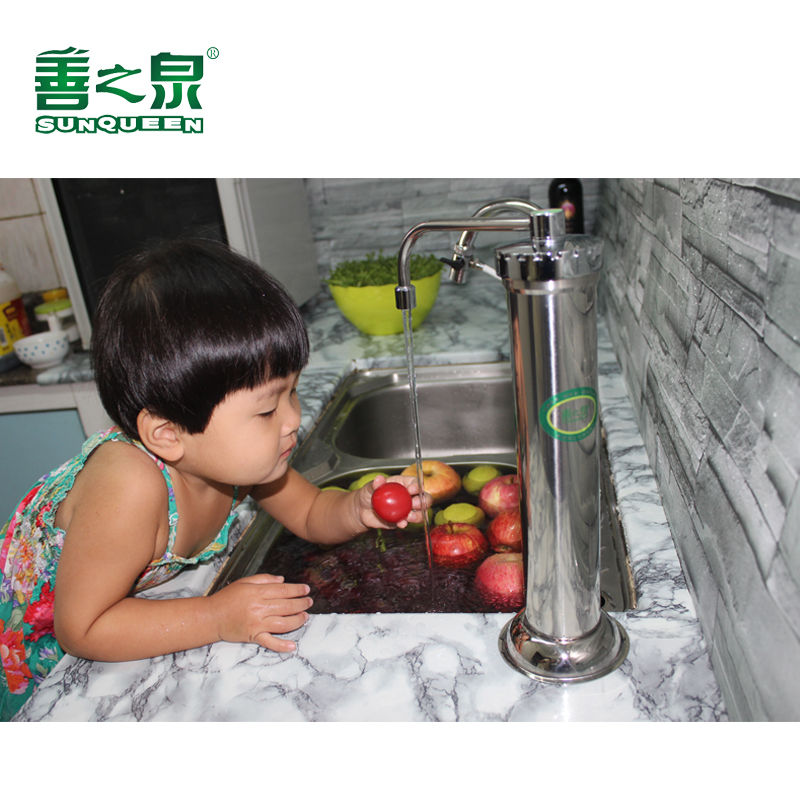 日本购钢自来水过滤器台式机用直饮厨房水净化不锈善之泉水龙头净