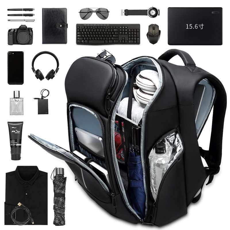 尼格尔双肩包男大容量出差旅行包商务男士男15.6寸电脑包书包背包