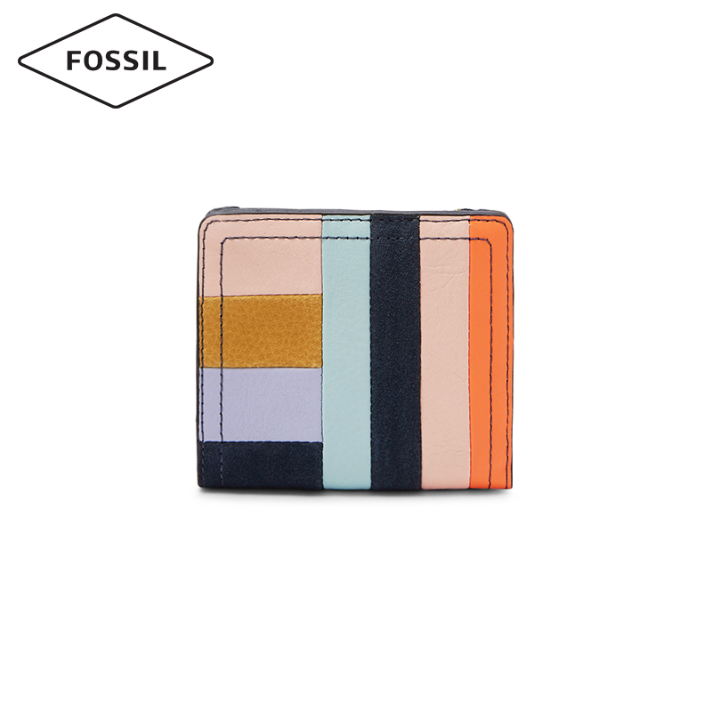 Fossil2019年春季新款潮流个性拼色轻便短款迷你女士钱包女SL7866
