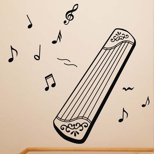 古筝 音符音乐教室学校幼儿园琴行乐器琴室卧室儿童房装饰墙贴纸