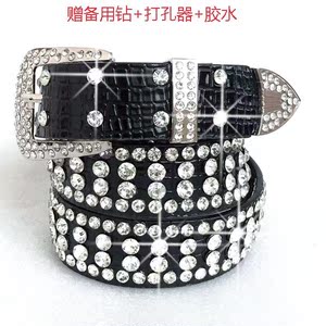 时尚百搭白色装饰 女士针扣 span class=h>牛仔裤/span>宽腰带