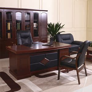 老板桌总裁桌简约现代大班台主管经理办工桌单人油漆办公桌椅组合