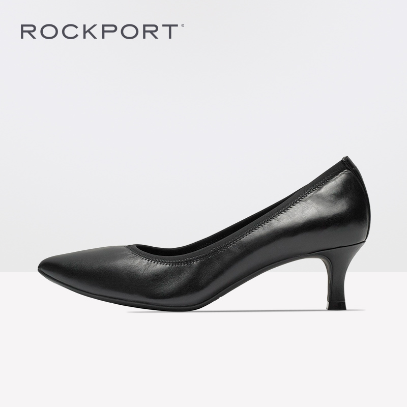 Rockport/乐步18新款商务尖头职业细高跟鞋单鞋黑色小皮鞋CH2530