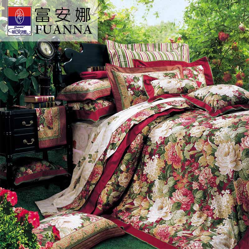 富安娜四件套全棉纯棉清仓正品婚庆双人网红床单被套被罩床上用品