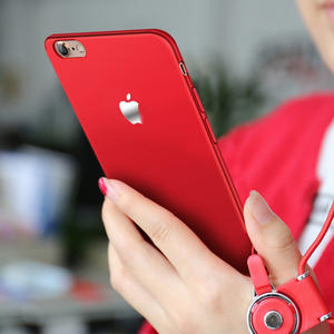 苹果6s手机壳中国红iphone6plus保护套i7p超薄磨砂硬壳潮防摔女款定制手机壳