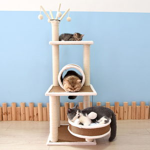 猫架子猫窝一体别墅小型猫爬架 木 span class=h>猫咪 /span>爬架玩具
