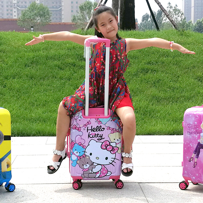 儿童行李箱旅行女宝宝18寸公主卡通万向轮20寸可坐密码男孩拉杆箱