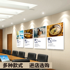 公司办公室装饰画励志标语挂画企业文化墙会议室走廊墙画海报定制