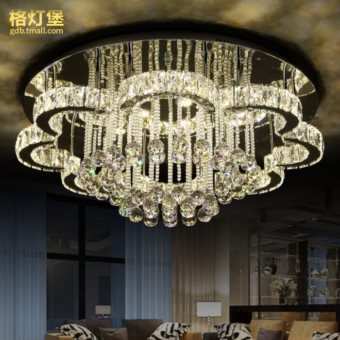 格灯堡 水晶灯LED吸顶灯具客厅灯个性创意圆形卧室灯餐厅房间灯饰