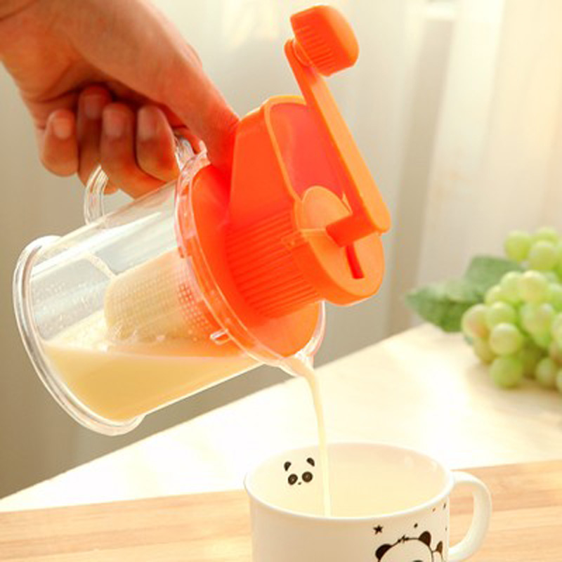 家用简易纯手工手摇豆浆机迷你小型两用手动磨豆浆果汁水果榨汁机