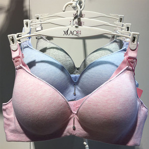 霞琪哺乳文胸纯棉聚拢防下垂夏季无钢圈薄款怀孕期浦孕妇内衣胸罩孕妇内衣