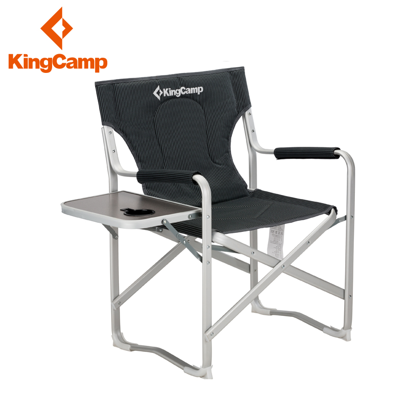 KingCamp户外便携折叠椅带侧抬沙滩休闲椅老板明星导演办公扶手椅