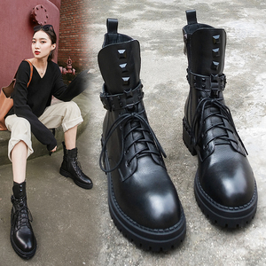 真皮中性马丁靴图片