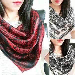重磅桑蚕丝 89*89CM 春夏百搭印花真丝素绉缎丝巾围巾真丝大方巾真丝大方巾