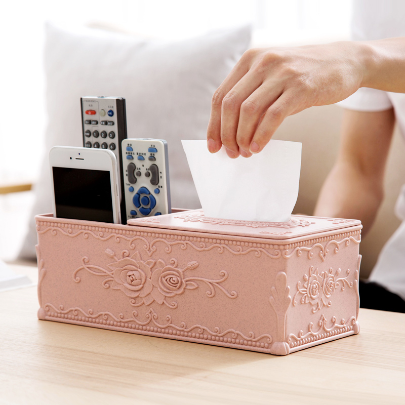 居家家欧式雕花纸巾盒客厅茶几抽纸盒家用桌面餐巾纸盒纸巾收纳盒
