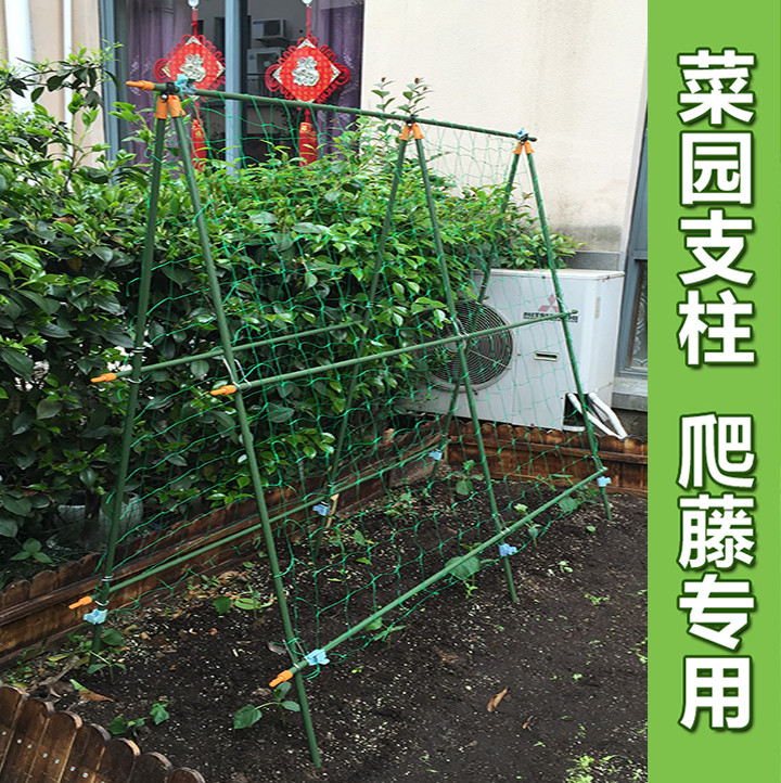 包塑管园艺支架套装花支柱配爬藤网豆角架黄瓜架菜园蔬菜支架16mm