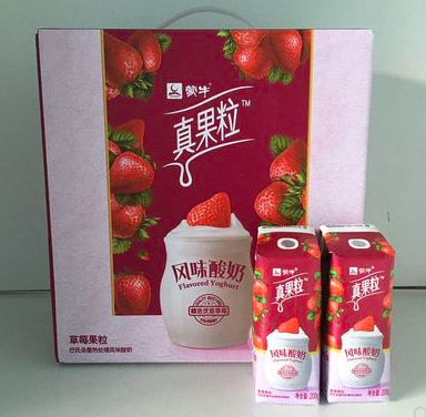 新货蒙牛真果粒风味酸奶200g*10盒 草莓味蓝莓味酸牛奶包邮