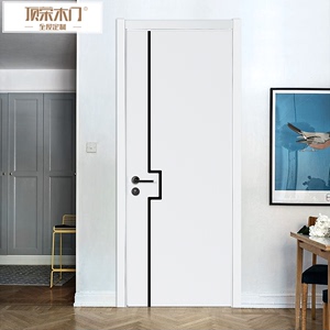 白色实木复合亚克力镶嵌生态门室内卧室套装免漆门简约现代房间门