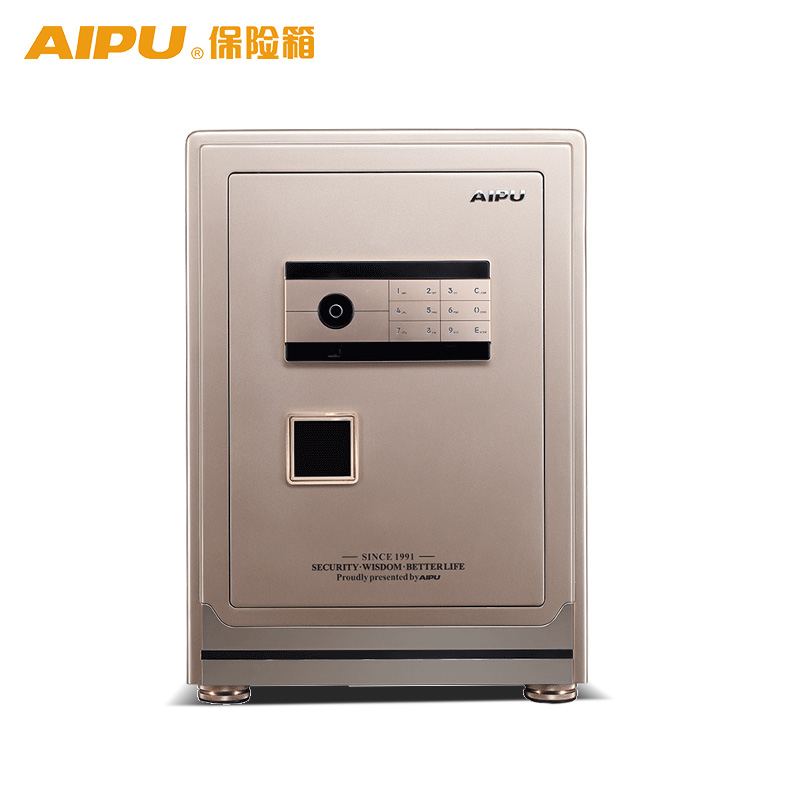 AIPU艾谱智能WiFi指纹保险箱家用办公保险柜大型3c认证尊睿60V-100V指纹电子密码系列入墙全钢高端保险箱