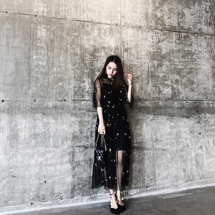 吊带长裙两件套 连衣裙