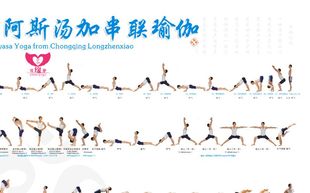 龙振宵阿斯汤加瑜伽串联体式全一级序列挂图 规格: 100cm*67cm