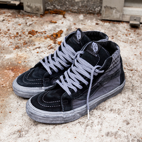 正品范斯/vans sk8-hi california 黑色水洗做旧高帮休闲鞋帆布鞋