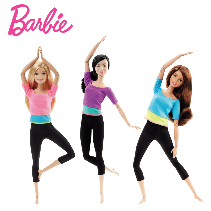 正版芭比娃娃玩具套装 瑜伽换装公主多关节可动芭比女孩生日礼物