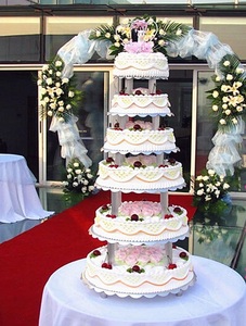 创意上海6层紫色系三层婚礼结婚 婚庆生日多层 span class=h>蛋糕 