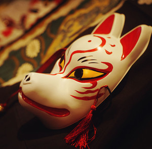 狐狸 span class=h></p></a>面具 /span>和风手绘和服配饰日本狐面狐妖猫咪