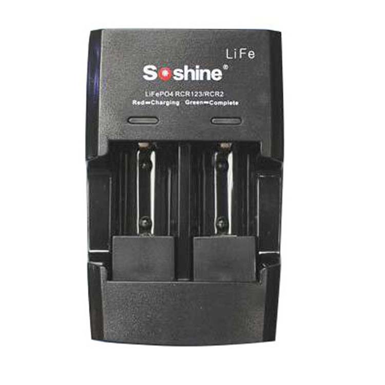 Soshine 16340 14250智能磷酸铁锂CR2 CR123  电池充电器