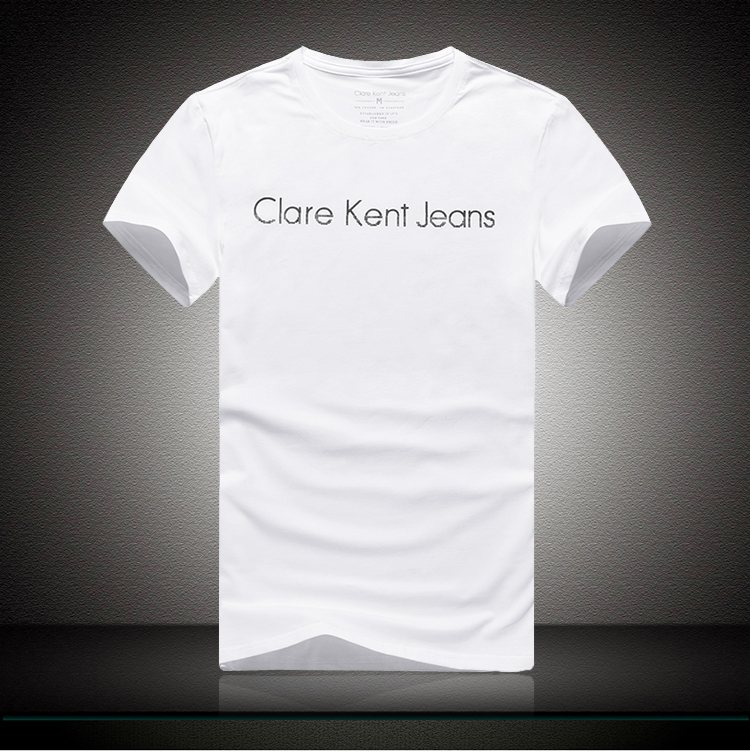 Clare Kent Jeans2018新款男装修身短袖t恤莱卡棉圆领货号:9ck322