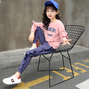 2018儿童洋气潮衣服春装女大童新款女童装中大童时尚运动两件套装童装