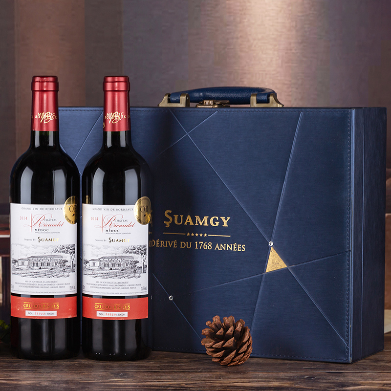 圣芝法国进口中级庄波尔多梅多克红酒理卡AOC干红葡萄酒2支装礼盒