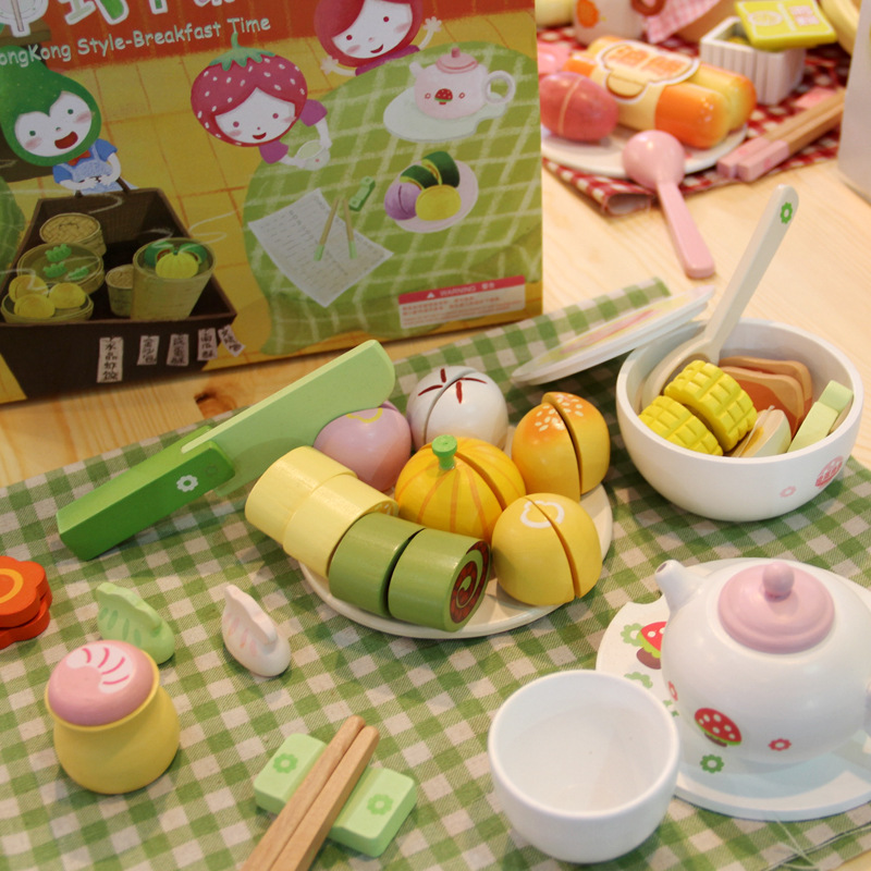 优木爱生活美食家系列之中式早茶过家家益智木制做饭玩具