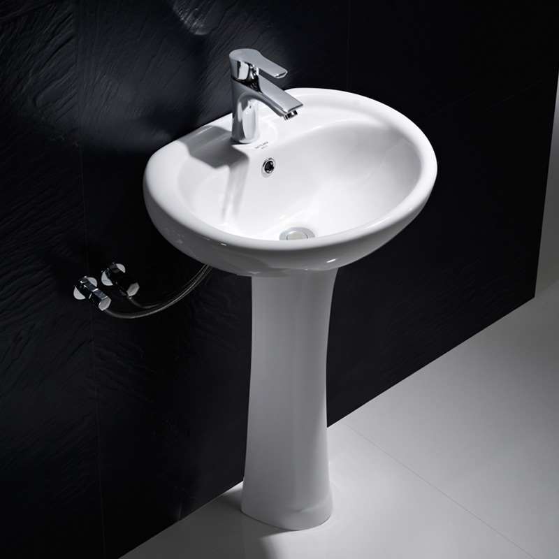纳蒂兰卡620立柱式盆浴室洗脸盆卫生间陶瓷小户型洗手盆连体面盆