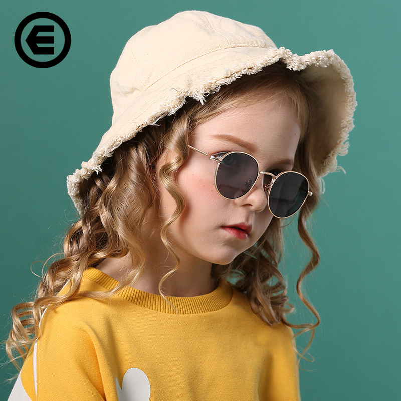 美国品牌 4--12岁儿童圆框墨镜男女童复古太阳镜防紫外线遮阳眼镜