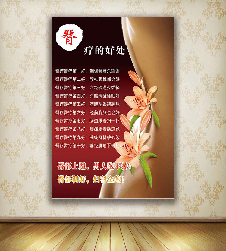 中医面部美容图片养生医疗挂图宣传画海报订制知识挂图臀疗的好处