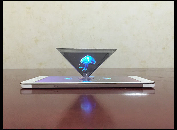 手机版3d全息投影仪 底边7cm金字塔 适合3.5-6.5寸手机使用