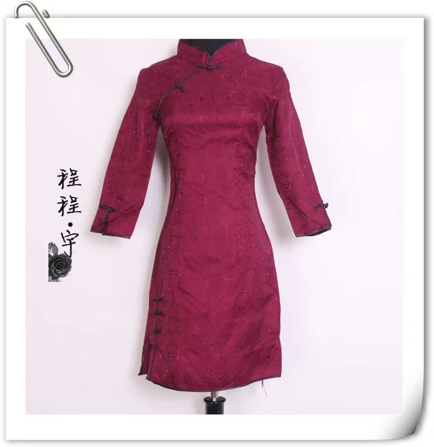 凤家旗袍夏季2019新款女高端专柜品牌紫八角个性气质连衣裙0730