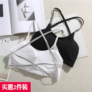 性感防走光束胸聚拢内衣裹胸式美背短款带胸罩吊带交叉小背心抹胸裹胸