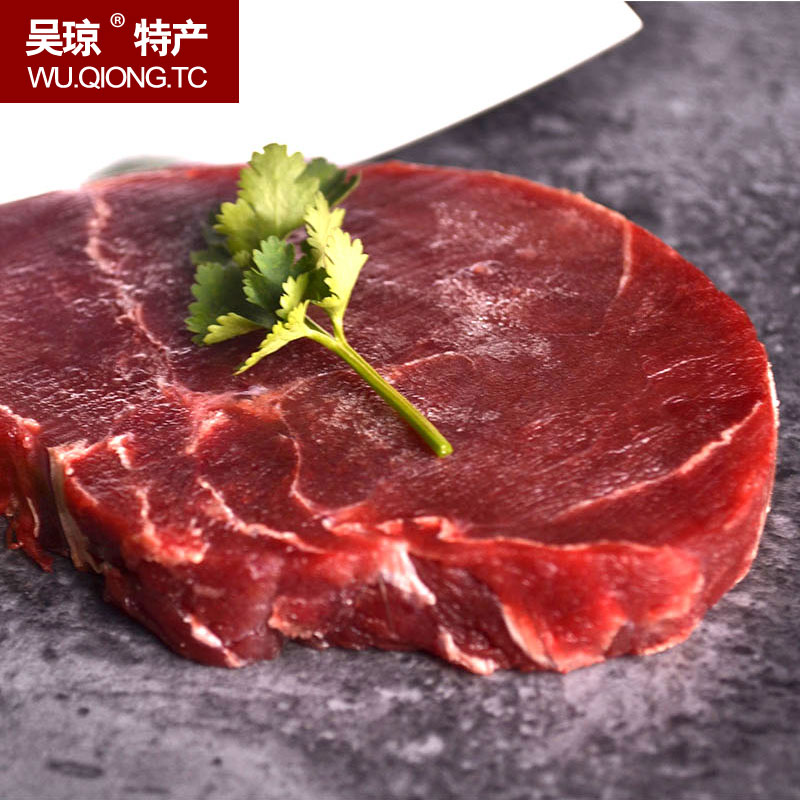 吴琼 梅花鹿肉排500g/约5-6片鹿肉新鲜野味肉健身