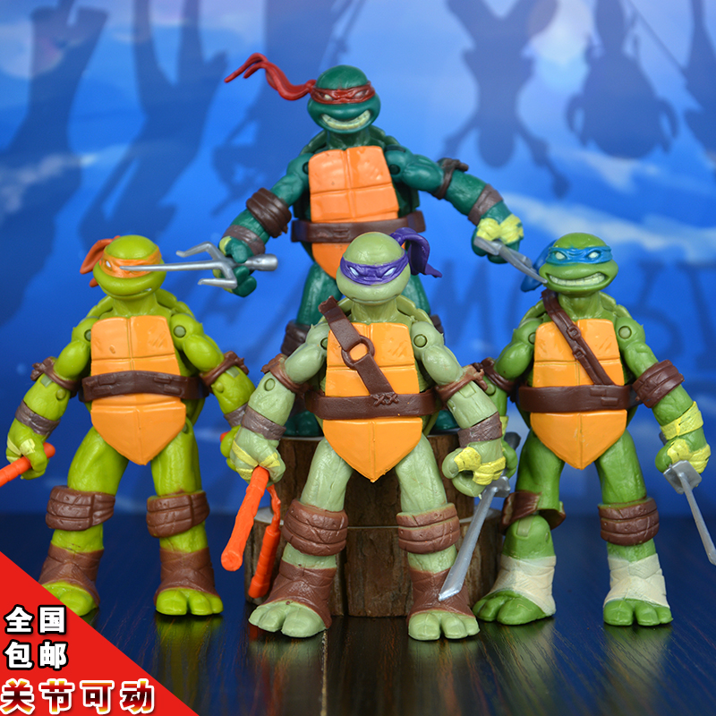 关节可动忍者神龟手办 忍者龟武器模型儿童玩具动漫公仔成人摆件